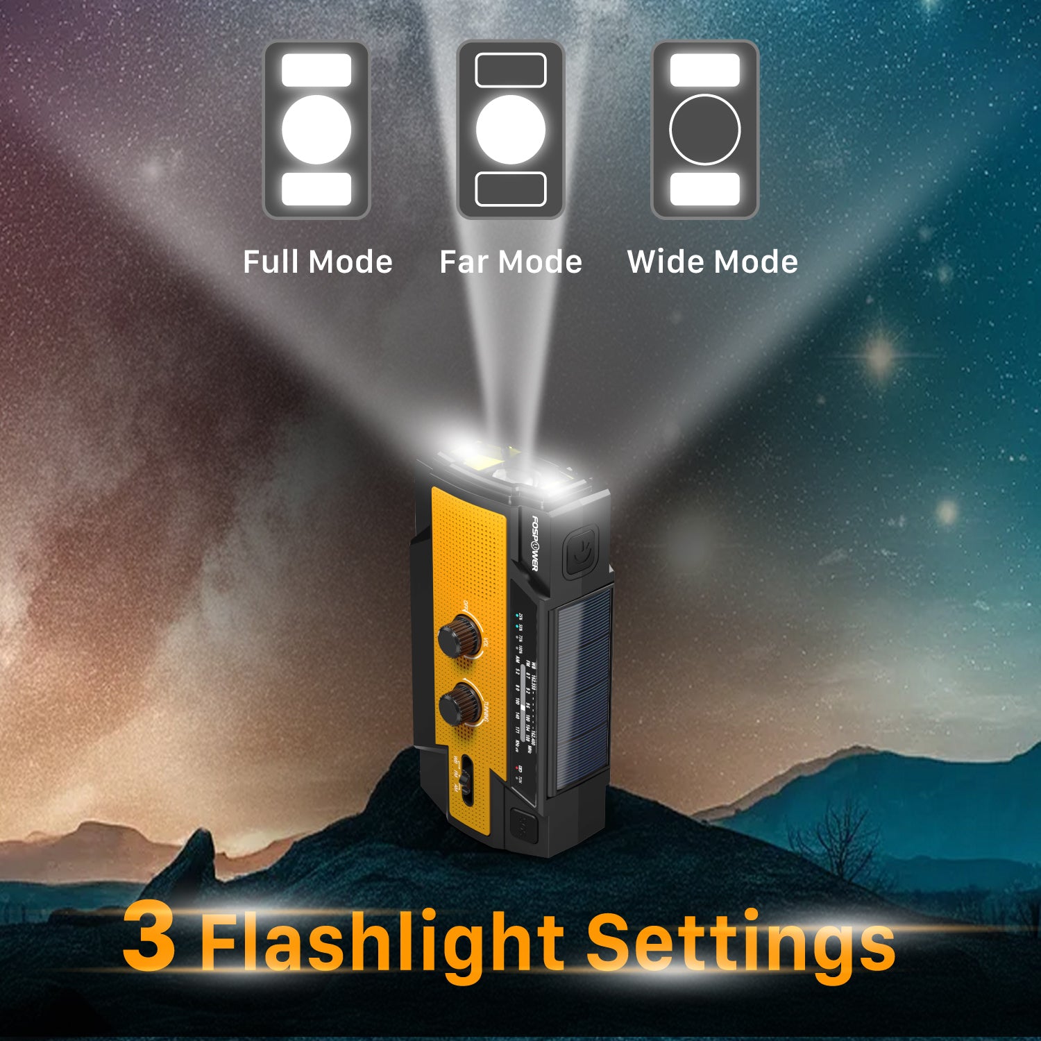 [Model A3] 4,000mAh Emergency Solar Hand Crank NOAA Weather Radio