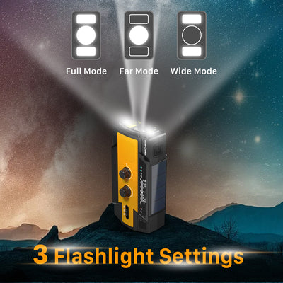 [Model A3] 4,000mAh Emergency Solar Hand Crank NOAA Weather Radio