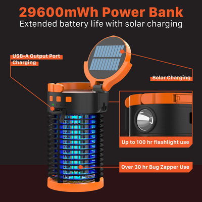 Outdoor Bug Zapper with 8,000mAh Powerbank, Reading light, and Flashlight