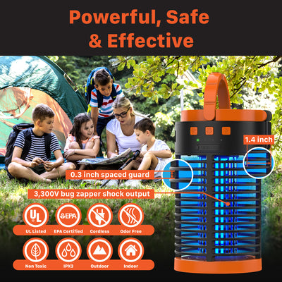 Outdoor Bug Zapper with 8,000mAh Powerbank, Reading light, and Flashlight